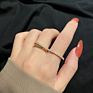Popular Gold Blingbling Cross Two Finger Ring Gift Jewelry Women Ring the Across-Finger Ring