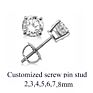 Popular Screw Back Stud Earrings for Men and Women