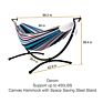 Portable Hammock Double Hammockwith Steel Stand Carrying Bag Metal Hammock Stand