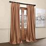 Printed Flax Gold 100% Polyester Faux Silk Curtains India
