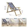 Printed Outdoor Folding Foldable Wooden Canvas Beach Deck Chair