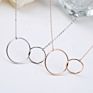 Promotion !Gold Plated Interlocking Double Circles Necklace Silver 925 by Moyu