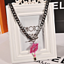 Promotional Lip and Lipstick Pendant Necklace Personality Women Sweater Necklace Jewelry