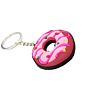 Promotional Novelty Lovely Food Fastfood Donut Soft Pvc 3D Resin Kawaii Doughnut Keychain