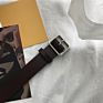 Pu Leather Belt for Women Square Buckle Pin Buckle Jeans Black Belt Chic Luxury Fancy Vintage Strap Female