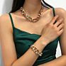 Punk Jewelry Colorful Hip Hops Chain Necklace Rainbow Chunky Cuban Chain Necklace Bracelet for Women