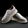 Python Leather Men's Shoes Trend Leather White Shoes Men's Air Cushion Bottom Increased Casual Shoes