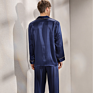 Qiyue 100% Pure Silk Pajamas Set for Man 100% Silk Pajamas
