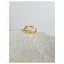 R0220 Minimalist Adjustable Twist Chain Ring for Women Dainty Daily Geometric Oval Open Chain Rings