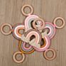 Weave  beech wood ring Rainbow teethers