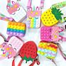 Rainbow Unicorn Crossbody/Shoulder Bag Fidget Sensory Toy Push Bubble Poppers, Cute Colorful Pop Bubble Purse for Girls