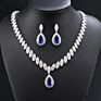 Rakol Sp057 Luxury Teardrop Water Shape Zircon Horse Eye Cz Necklace Earrings Jewelry Set