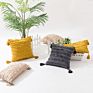 Ready Made Home Decoration Sofa Bed Yellow Ivory Grey Ethnic Boho Tufted Cushion Cover with Tassel