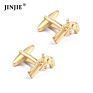 Ready to Ship Brass Material Gold and Silver Color Plated Cool Gun Shaped Cufflinks for Men