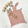 Ready to Ship Cartoon Baby Animal Bunny 100% Cotton Muslin Gauze Comforter with Wooden Teether Set