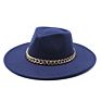 Ready to Ship Classic Men& Women Red Jazz Hat Unisex Panama Hat 8.5Cm Wide Brim Fedora Hat with Chain Belt 12 Colors