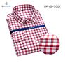 Ready to Ship Men's Cotton Spandex Red Check Shirts Anti-Wrinkle Wrinkle Free Dress Shirts for Men