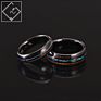 Ready to Ship Wood and Opal Inlay Tungsten Men Rings