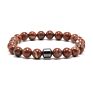 Red Jasper Bead Bracelet for Men Women Elastic Natural Healing Stone Bracelet Bangle