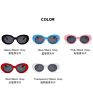 Retro Oval Thick Frame Sunglasses Women round Black Sunglasses