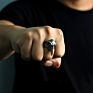 Retro Punk Style Biker Antique 925 Silver Skull Bird Rings for Men