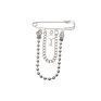 Retro Silver Punk Pins Key Multilayer Chain Metal Brooch for Women Man Hip Hop Long Chain Coat Accessories Brooch