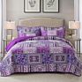 Reversible Quilted White Lightweight Reversible Bedspread Coverlet Comforter Bed Cover Set with 2 Pillowcases - Cotton,