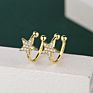 Rhej043 Direct Star Design 18K Gold Plated Zircon Cuff Earring for Ladies Anniversary Party Wedding