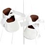 Riband Bow Lace up Soft Soled Baby Princess First Walking anti Slip Shoes for Girls