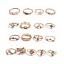 Ring of Style of Euramerican Bohemia 17 Sets Set Diamond Suit Ring Adorn Article Ring Set