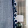 Rod Pocket Voile Sheer Curtain with Pom Pom