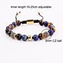Roman Bangle Natural Stone Beads Gemstone Macrame Bracelet Men Jewelry Bracelet Set Design Stainless Steel Cuff Bracelets