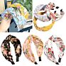 Rose Flower Printed Collection Cross Knot Fabric Women Hair Band Headband Accessories F419