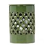 round Candle Warmer Green Ceramic Electric Fragrance Tart Warmer Hollowed Out Scented Burner for Home Decoration