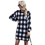 round Neck Women's Sweater Dress Plaid Knitted Dress