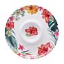 round Party Restaurant Serving Luxury Flower Style Melamine Serving Plate Set round Chip and Dip Tray Snacks Platter