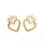 Royal Queen Heart Design Gold Crown Stud Earrings, Stylish Women Earring Jewelry
