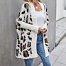 Rts Crazy Women's Loose Knitted Leopard Cardigan Sweaters