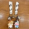 Rubber 3D Soft Pvc Keychain Dairy Cattle Plastic Key Chains Zodiac Cattle Cow Rubber Wristbands Key Chain