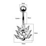 Ruigang Women Body Jewelry Crystal Medical Steel Button Piercing Zircon Peacock Belly Bars Navel Rings