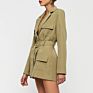 Ruili Service Blazer Woven Fabric Long Sleeve V Neck Jacket Coat