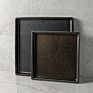 Rustic Crockery Banquet Restaurant Use Dishes Reactive 20Cm Black Entrees Porcelain Square Plate