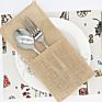 Rustic Wedding Party Christmas Decor Natural Burlap Utensil Cutlery Holders Pouch Bag Knifes Forks Napkin Silverware Holder Bag