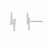 S925 Silver Jewelry 18K Gold Plated Small Lightning Bolt Stud Earrings