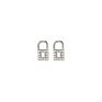 S925 Sterling Silver Personality Mini Diamond Lock Earrings for Women