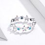 Sales Starfish Stackable Solid Sterling Silver 925 Ocean Blue Rings