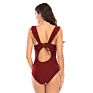 Sales Women's V Neck One Piece Swimsuit Ruffled Lace up Monokini