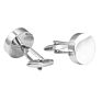 Savoyshi Simple Plain Metal Silver Cufflinks for Mens