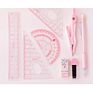 School Compass and Geometry Rulers Cute Girl Stationery Student Drawing Compass Geometry Math Drafting Tools