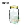 Sciec Packing 500Ml Empty Wide Mouth Glass Jam Jar Food Canning Bottle with Bpa Free Golden Metal Lid